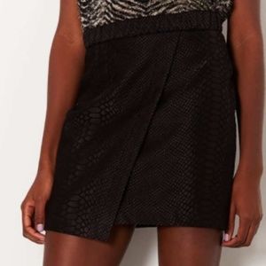 Topshop Black Snake Embossed Mini Skirt S 4